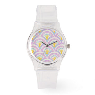 Pastel colored shell pattern watch