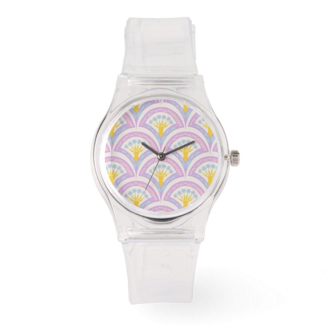 Pastel colored shell pattern watch (Front)