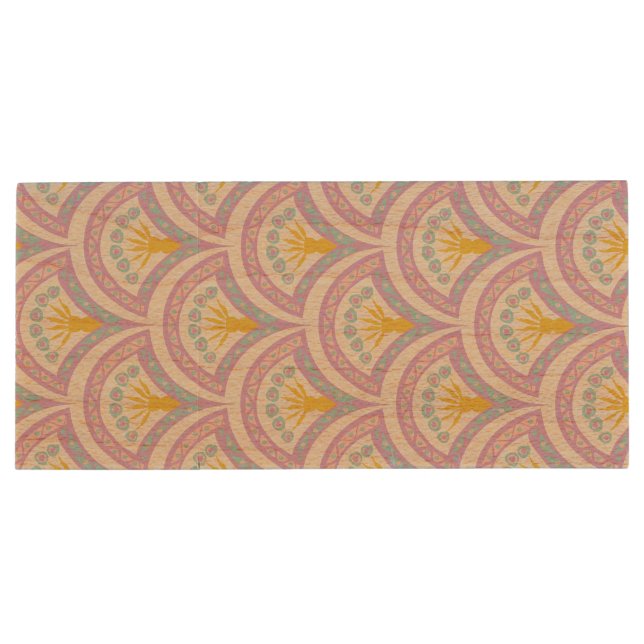 Pastel colored shell pattern wood flash drive (Back)