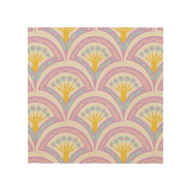 Pastel colored shell pattern wood wall art (Front)