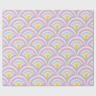 Pastel colored shell pattern wrapping paper