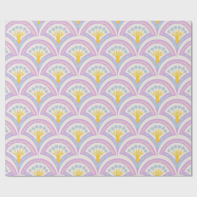 Pastel colored shell pattern wrapping paper (Flat)