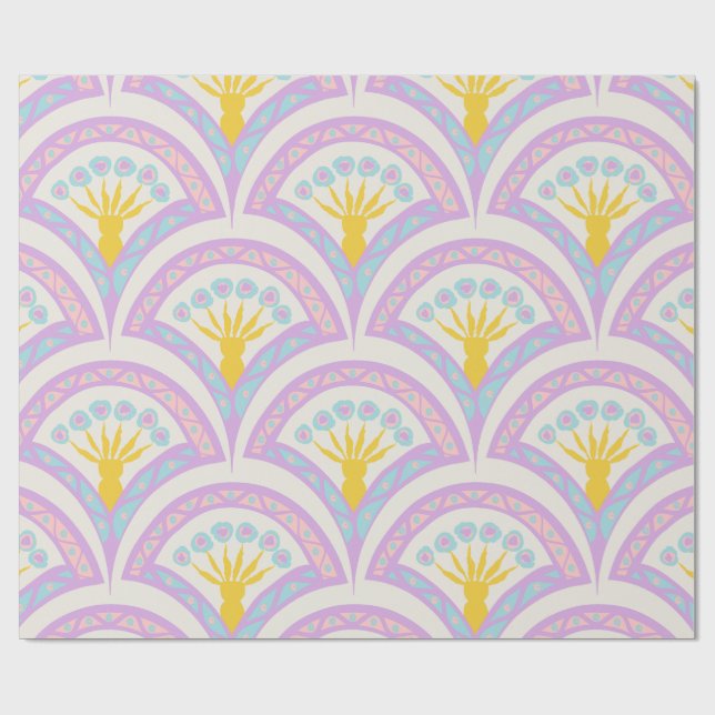 Pastel colored shell pattern wrapping paper (Flat)