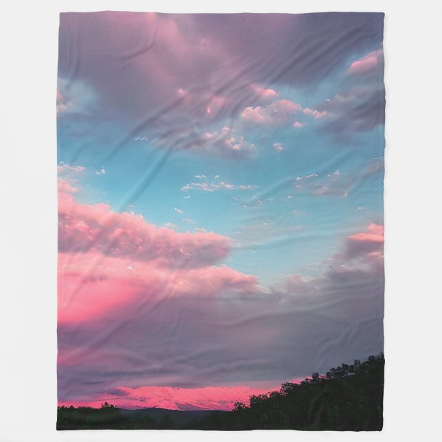 Pastel-colored sky fleece blanket (Front)