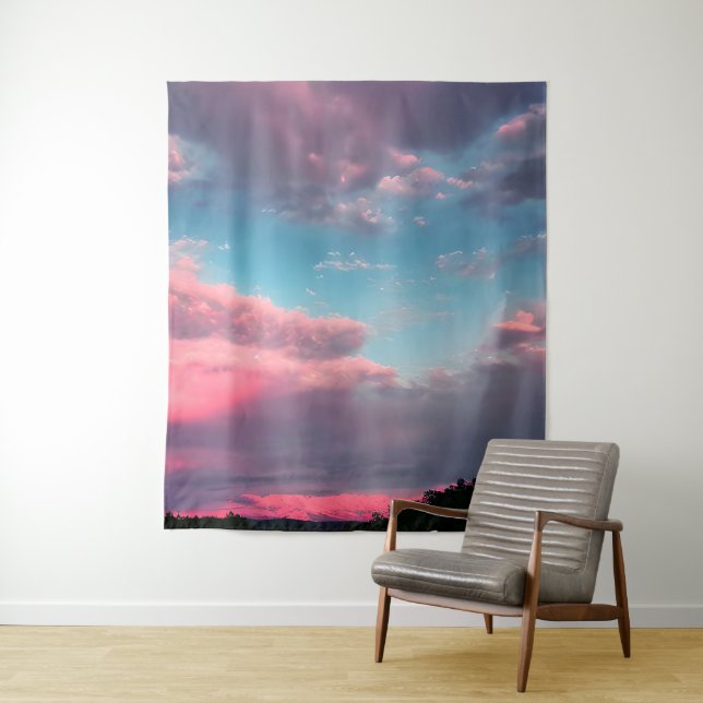 Pastel-colored sky  tapestry (In Situ)