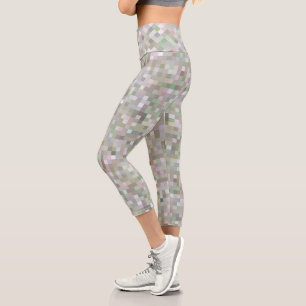 Pastel Colored Squares Capri Leggings