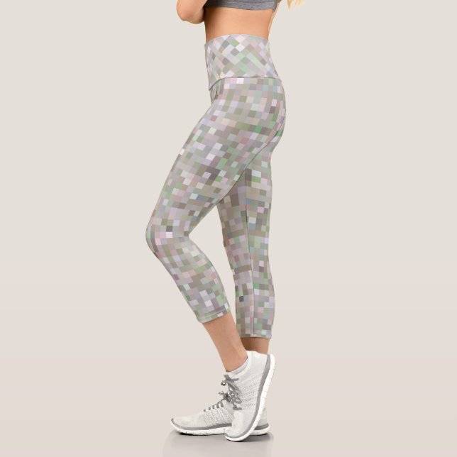 Pastel Colored Squares Capri Leggings (Left)