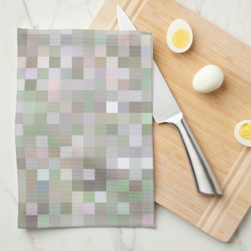 Pastel Colored Squares Kitchen Towel