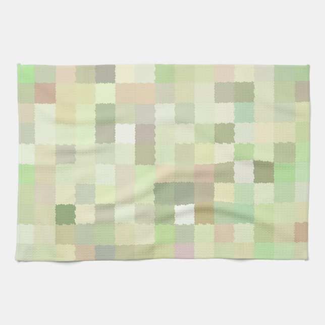 Pastel Colored Squares Kitchen Towel (Horizontal)