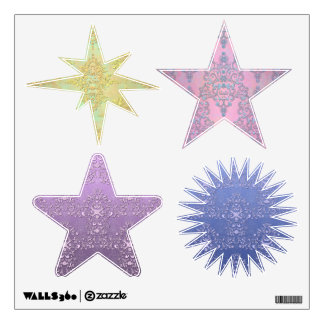 Pastel Colored Star Shapes Wall Decals for Girls