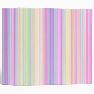 PASTEL COLORED STRIPES 3 RING BINDER