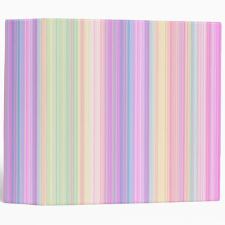 PASTEL COLORED STRIPES 3 RING BINDER