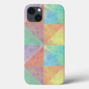 Pastel Colored Watercolor Triangles Geometric Art iPhone 13 Case