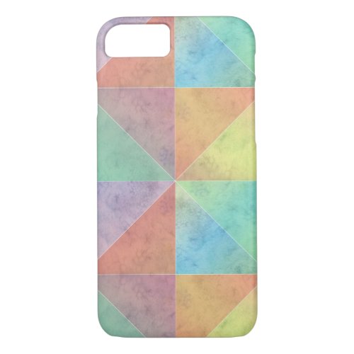 Pastel Colored Watercolor Triangles Geometric Art iPhone 87 Case