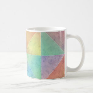 Pastel Colored Watercolor Triangles Geometric Art Coffee Mug