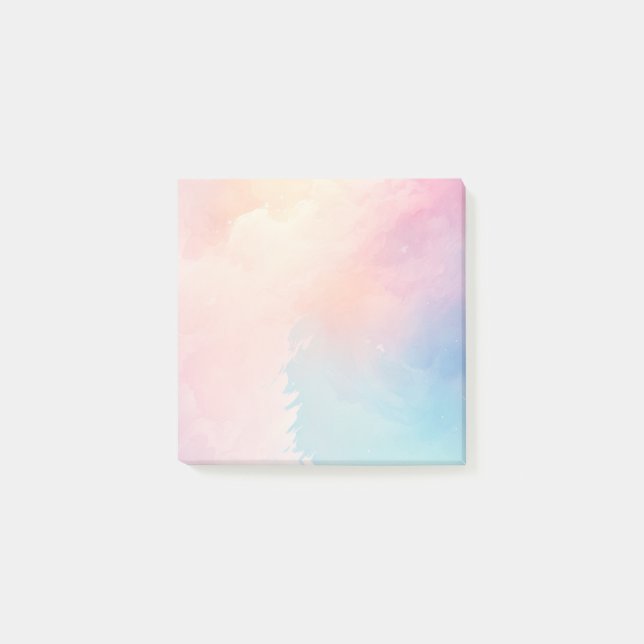 Pastel colored watercolors post-it notes (Front)