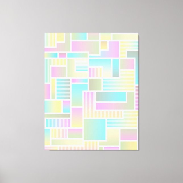 Pastel Colorful Abstract Art Wall Canvas Print (Front)
