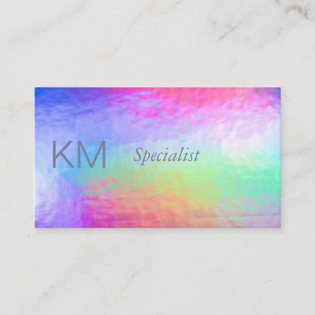 Pastel Colorful Background | Rainbow Stylish Business Card (Front)