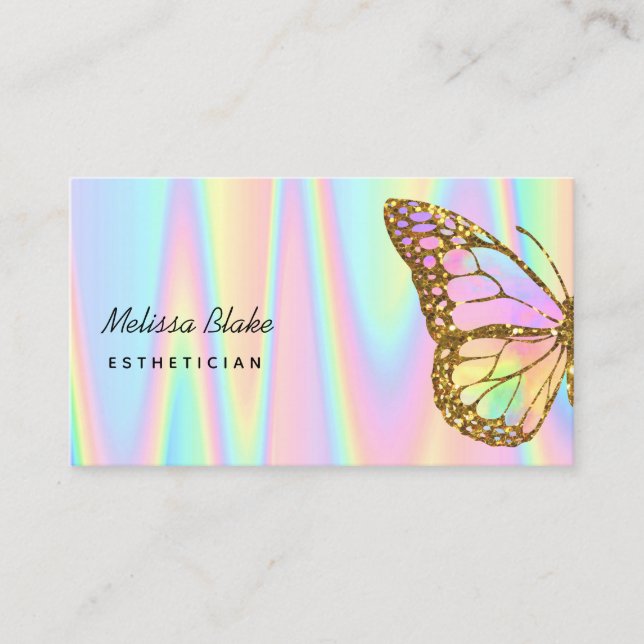 pastel colorful butterfly logo business card (Front)