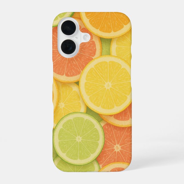 Pastel Colorful Citrus Slice Pattern Iphone Case (Back)