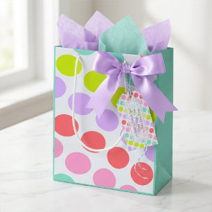 Pastel Colorful, Elegant Birthday, All Occasion Medium Gift Bag