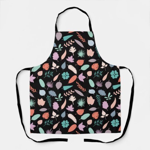 Pastel Colorful Fall Leaves Pattern  Apron