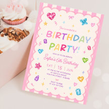 Pastel Colorful Gem Birthday Party