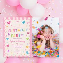 Pastel Colorful Gem Photo Birthday Party