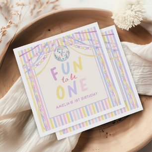 Pastel Colorful Girl Birthday Party Napkins