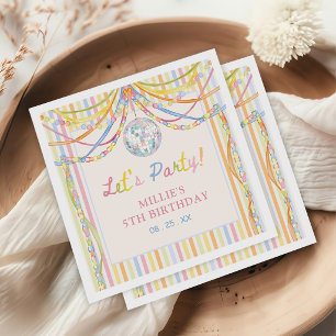 Pastel Colorful Girl Birthday Party Napkins