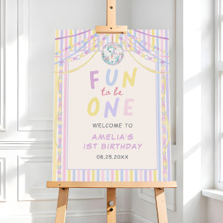 Pastel Colorful Girl Birthday Party Welcome Foam Board