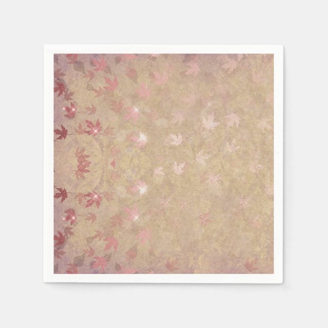 Pastel Colorful Leaves Napkins (Front)