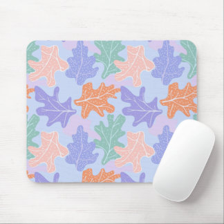 Pastel colorful maple leaf pattern mouse pad