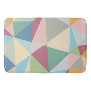 Pastel Colorful Modern Abstract Geometric Pattern Bath Mat
