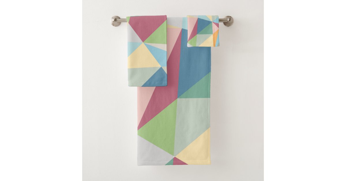 Black & Yellow Geometric Funky Modern Pattern Bath Towel Set, Zazzle