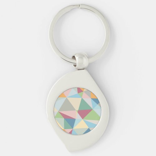 Pastel Colorful Modern Abstract Geometric Pattern Keychain