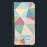 Pastel Colorful Modern Abstract Geometric Pattern Wallet Phone Case For Samsung Galaxy S5<br><div class="desc">Elegant pastel colorful modern geometric pattern with customizable monogram. If you need any help customizing any of my designs,  contact ArtOnWear designer. Free text formatting with live help available by request.</div>