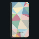 Pastel Colorful Modern Abstract Geometric Pattern Wallet Phone Case For Samsung Galaxy S5<br><div class="desc">Elegant pastel colorful modern geometric pattern with customizable monogram. If you need any help customizing any of my designs,  contact ArtOnWear designer. Free text formatting with live help available by request.</div>