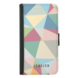 Pastel Colorful Modern Abstract Geometric Pattern Wallet Phone Case For Samsung Galaxy S5