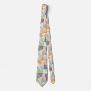 Pastel Colorful Modern Abstract Geometric Pattern Tie