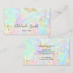 pastel colorful opal stone business card