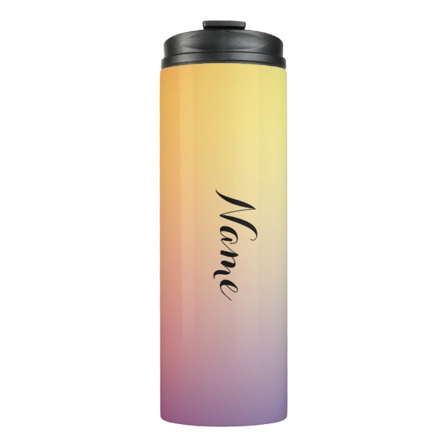 Pastel Colorful Rainbow Gradient  Thermal Tumbler (Front)