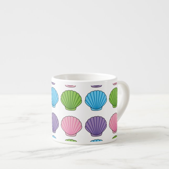 Pastel Colorful Seashell Pack Espresso Cup (Front Right)