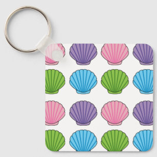 Pastel Colorful Seashell Pack Keychain
