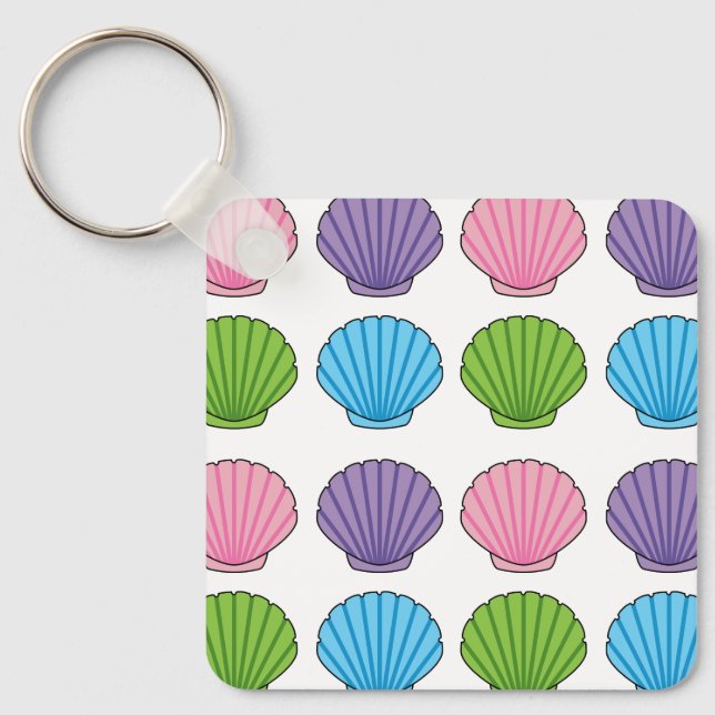 Pastel Colorful Seashell Pack Keychain (Front)