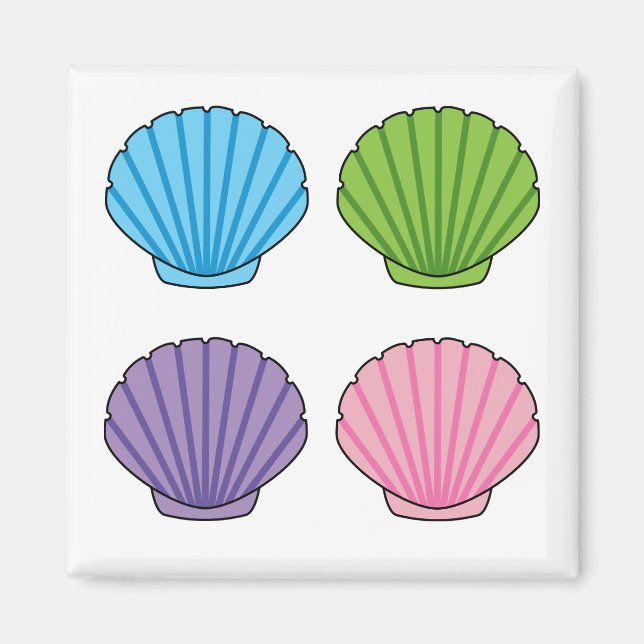 Pastel Colorful Seashell Pack Magnet (Front)