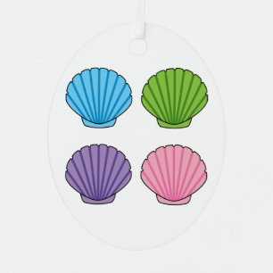 Pastel Colorful Seashell Pack Metal Ornament