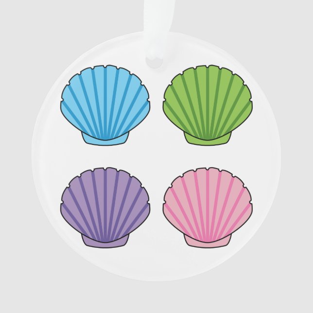 Pastel Colorful Seashell Pack Ornament (Front)