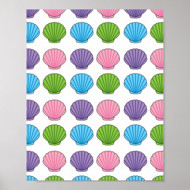 Pastel Colorful Seashell Pack Poster (Front)