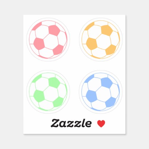 Pastel Colorful Soccer ball Sticker